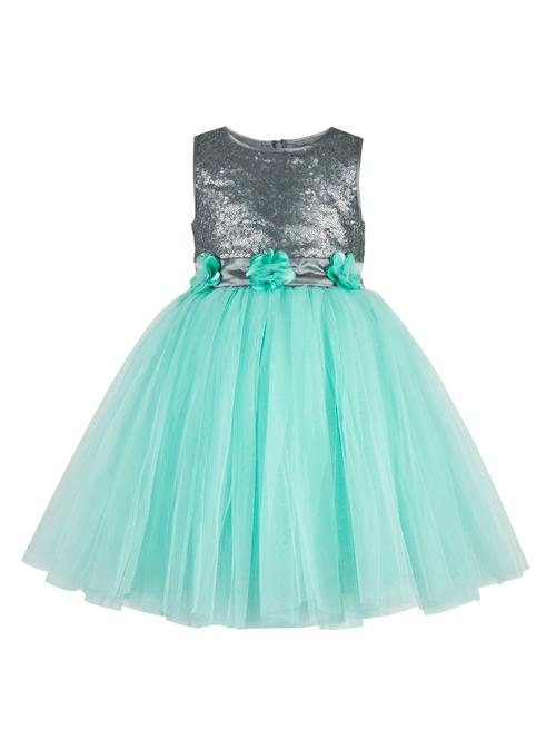 green polyester frock - 17159686 - Very Small Image - 1