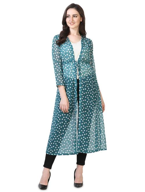 tie front polka dot shrug - 17159754 - Very Small Image - 1