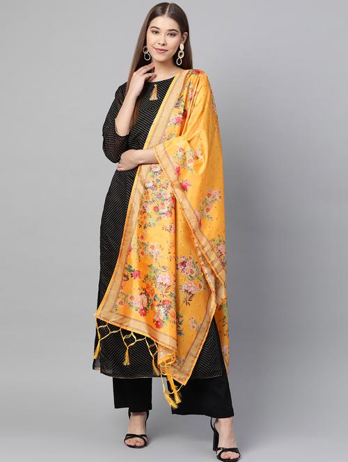 mustard silk dupatta - 17159909 - Very Small Image - 1