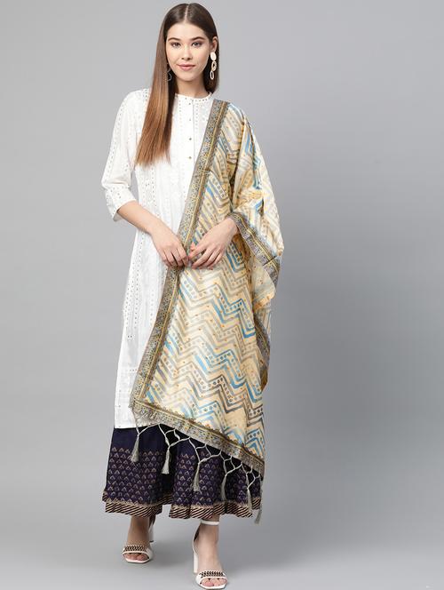 chevron printed dupatta - 17159957 - Very Small Image - 1
