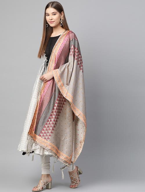 self design printed dupatta - 17159963 - Very Small Image - 1