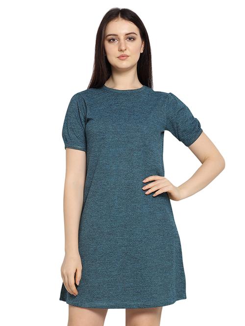 crew neck melange dress - 17160102 - Very Small Image - 1