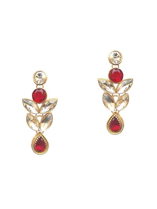 red gold plated drop earring - 17160125 - Very Small Image - 1