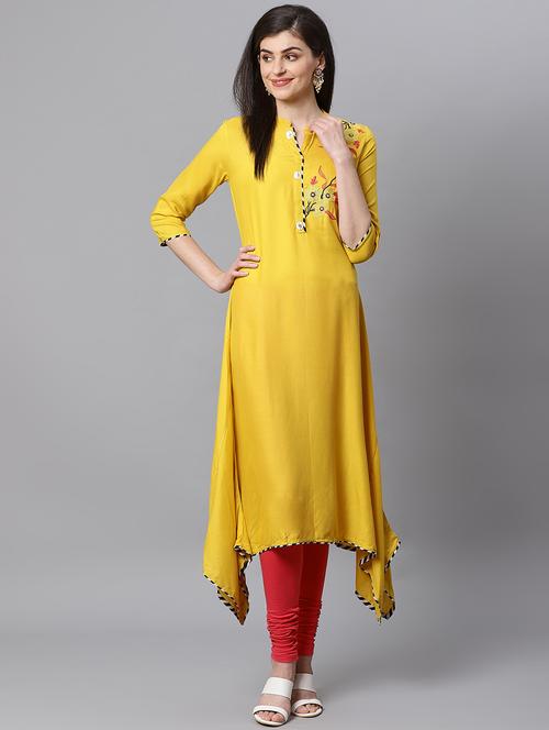 embroidered asymmetric kurta - 17160790 - Very Small Image - 1