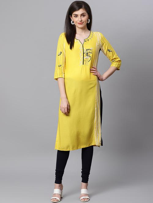 embroidered straight kurta - 17160799 - Very Small Image - 1