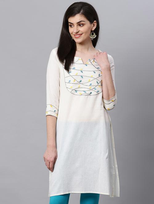 embroidered straight kurta - 17160814 - Very Small Image - 1