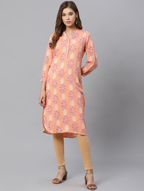 printed straight kurta - 17160835 - Very Small Image - 1