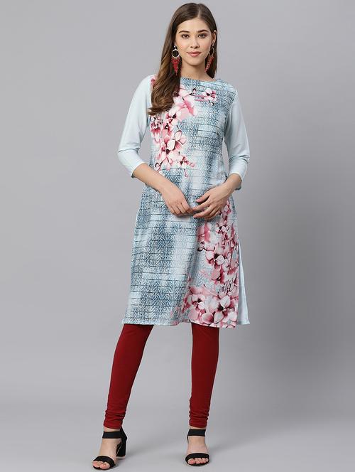 floral straight kurta - 17160847 - Very Small Image - 1