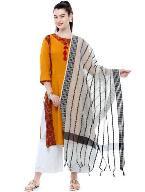self design plain dupatta - 17161617 - Very Small Image - 1