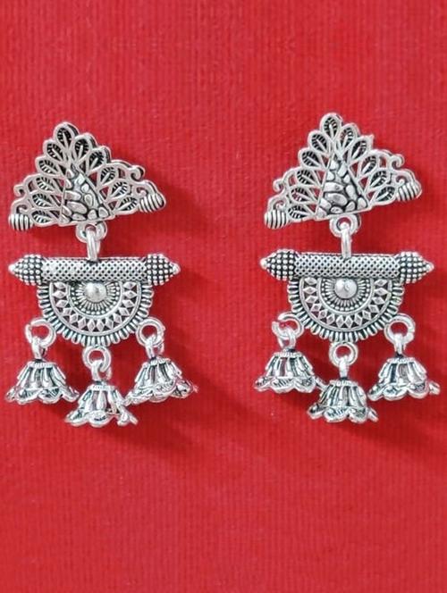 silver metal drop earring - 17162767 - Very Small Image - 1