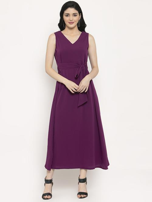 tie front solid maxi dress - 17163168 - Very Small Image - 1