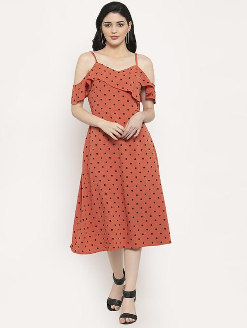 cold shoulder polka dot dress - 17163176 - Very Small Image - 1