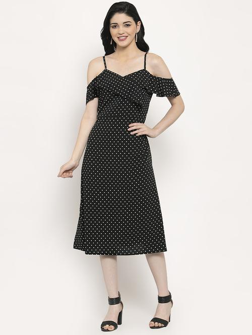 cold shoulder polka dot dress - 17163177 - Very Small Image - 1