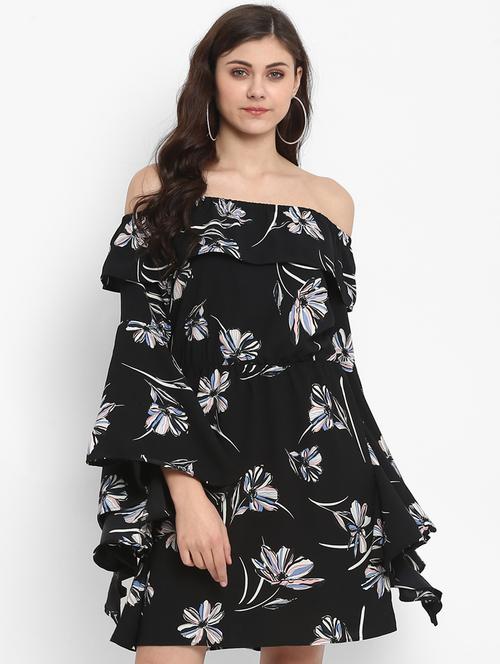 off shoulder floral a-line dress - 17163898 - Very Small Image - 1