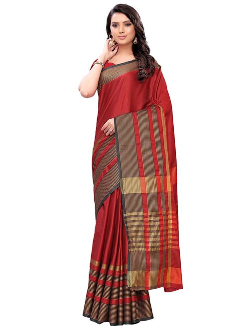 solid woven saree with blouse - 17164109 - Very Small Image - 1