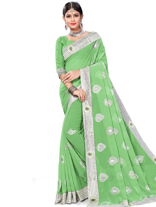 pastel embroidered saree - 17164295 - Very Small Image - 1