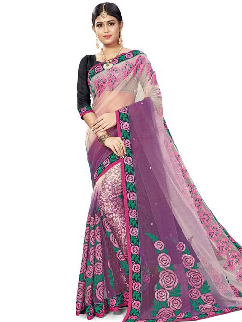 floral embroidered saree - 17164304 - Very Small Image - 1