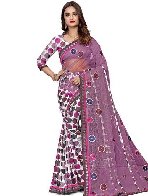 geometrical embroidered saree - 17164312 - Very Small Image - 1