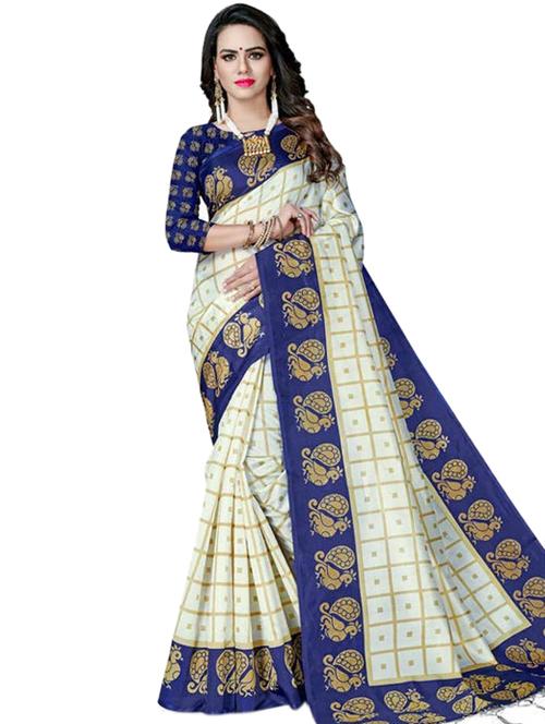 checkered woven saree with blouse - 17164439 - Very Small Image - 1