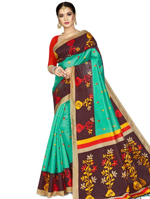 printed woven saree - 17164443 - Very Small Image - 1