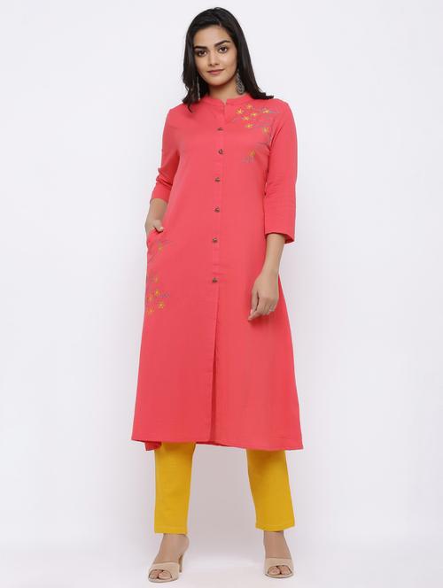 solid kurta pant set - 17164625 - Very Small Image - 1