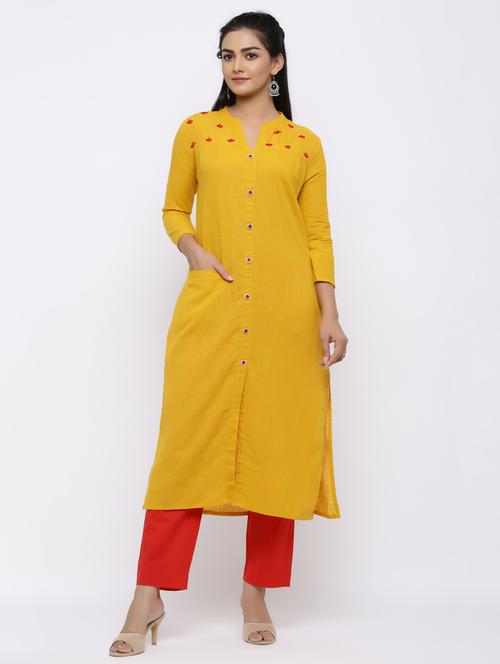 solid kurta pant set - 17164628 - Very Small Image - 1