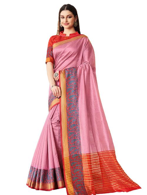 solid woven saree - 17165852 - Very Small Image - 1