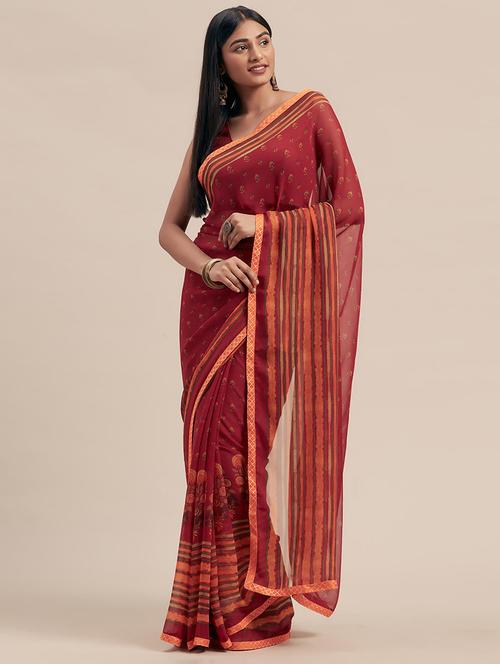 abstract printed saree - 17165898 - Very Small Image - 1
