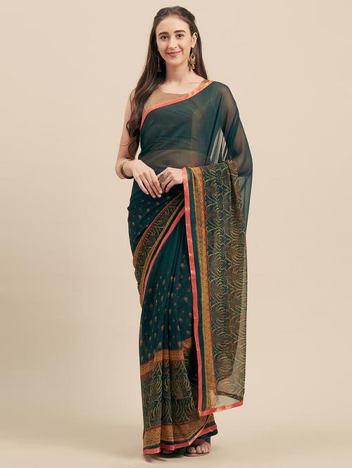 floral printed saree - 17165902 - Very Small Image - 1