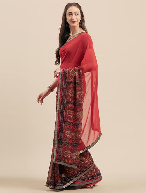 abstract printed saree - 17165909 - Very Small Image - 1
