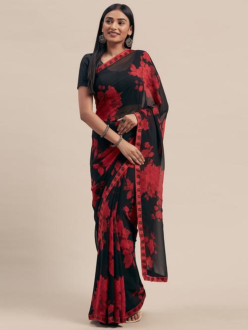 floral printed saree - 17165913 - Very Small Image - 1