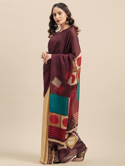 women's printed multi colored saree - 17165947 - Very Small Image - 1