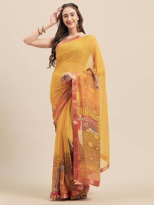 abstract printed saree - 17165957 - Very Small Image - 1