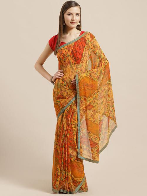 abstract printed saree - 17166022 - Very Small Image - 1