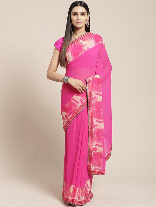 solid floral saree - 17166037 - Very Small Image - 1