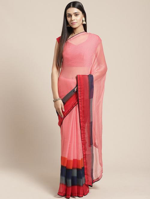 solid bordered saree - 17166039 - Very Small Image - 1