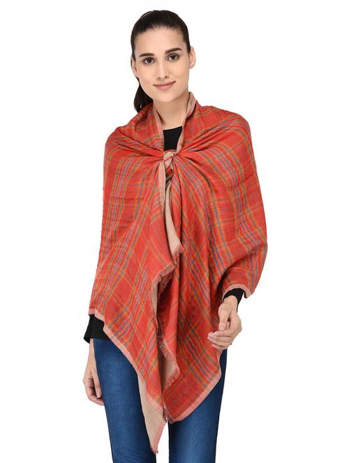 orange wool stole - 17166235 - Very Small Image - 1