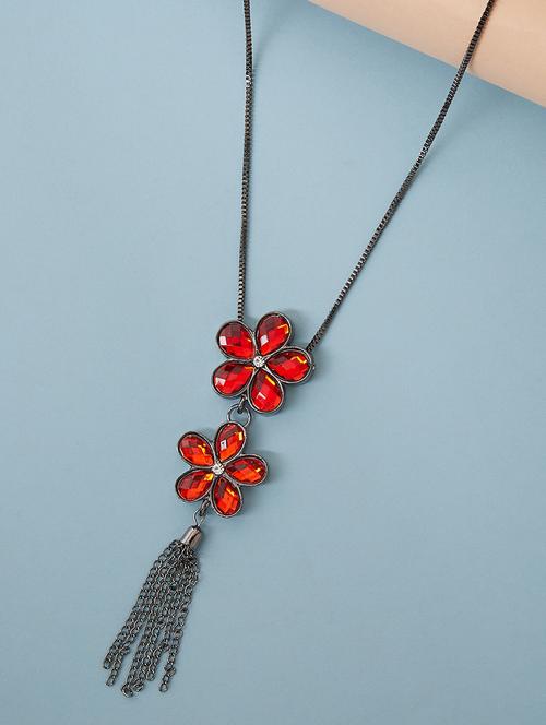 silver red metal long pendant - 17166514 - Very Small Image - 1