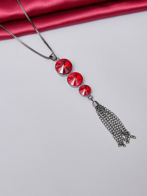 silver red metal long pendant - 17166521 - Very Small Image - 1