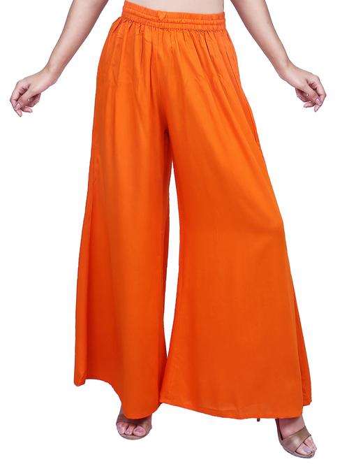 orange rayon palazzos - 17166564 - Very Small Image - 1