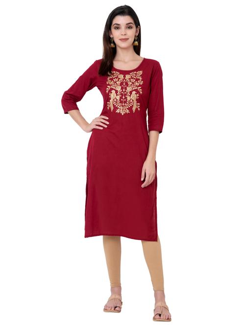 embroidered straight kurta - 17167067 - Very Small Image - 1