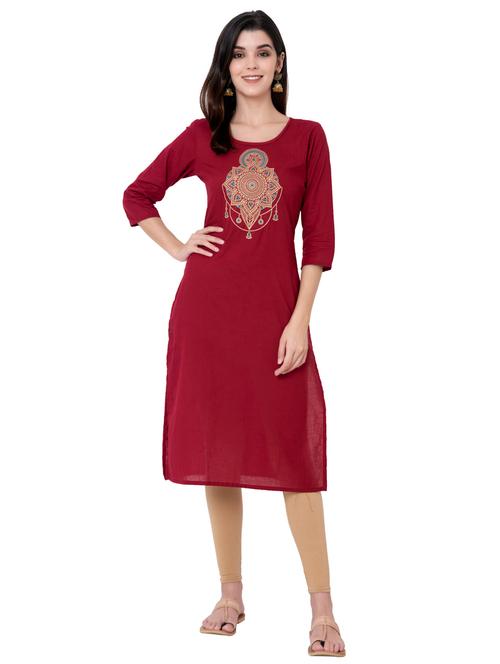 embroidered straight kurta - 17167069 - Very Small Image - 1