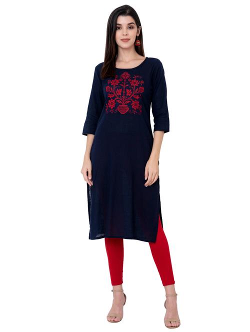 embroidered straight kurta - 17167070 - Very Small Image - 1