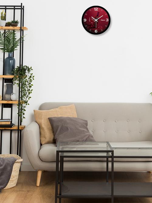 designer round glass wall clock with 1 year warranty and 2 free aa battery - 17167080 - Very Small Image - 1