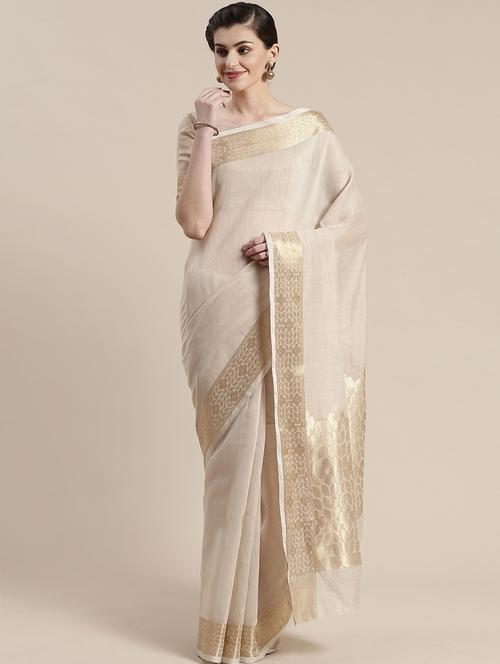 pastel woven saree with blouse - 17167475 - Very Small Image - 1