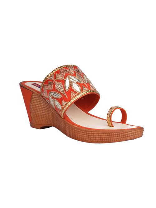 orange one toe wedges - 17167569 - Very Small Image - 1
