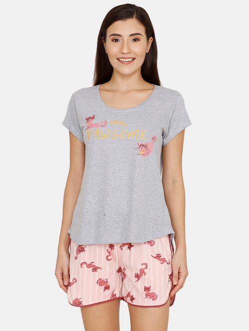 printed nightwear shorts set - 17167624 - Very Small Image - 1