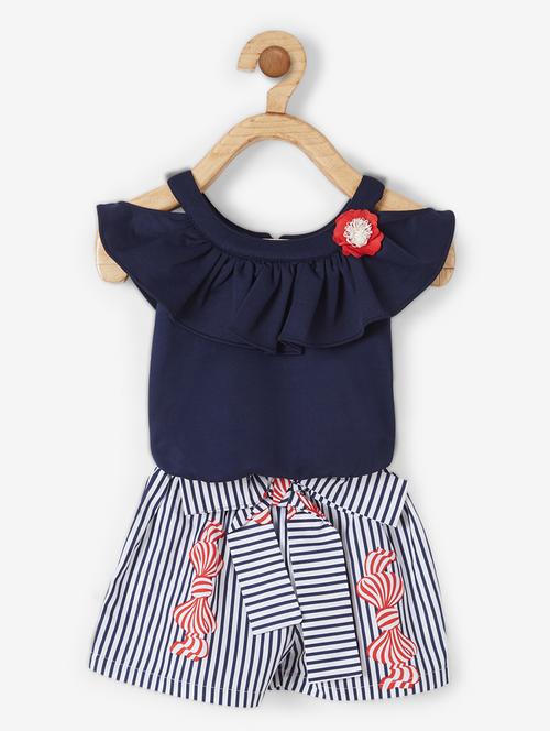 blue cotton shorts sets twin & jump suit - 17169117 - Very Small Image - 1