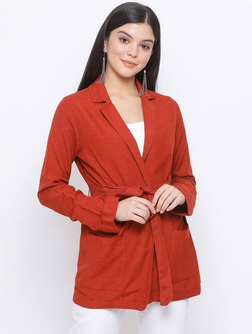 orange cotton casual blazer - 17169567 - Very Small Image - 1