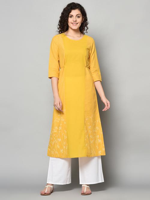 floral print a-line kurta - 17170765 - Very Small Image - 1